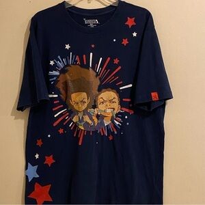 The Boondocks T-Shirt XL Adult Black Short Sleeve American Thrift Brand Retro